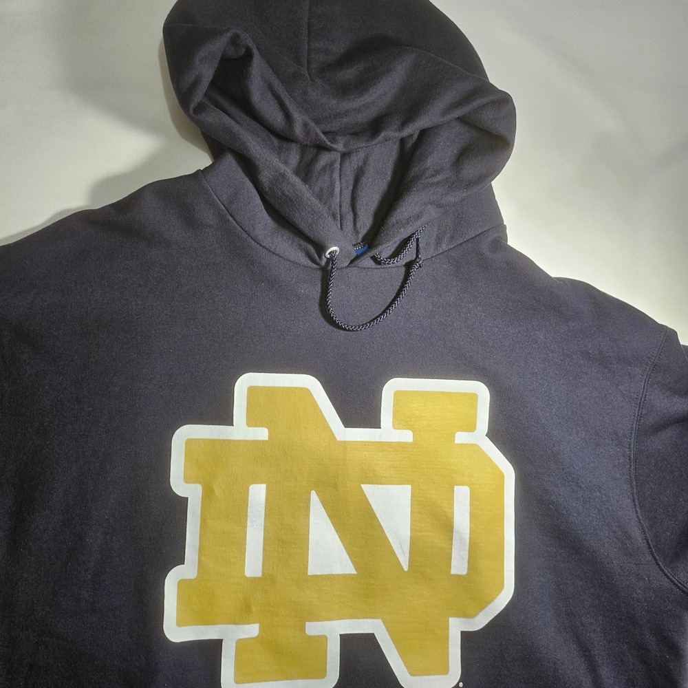 Champion Eco Fleece Notre Dame Hoodie Navy Blue XL CS2071-190 Sweatshirt